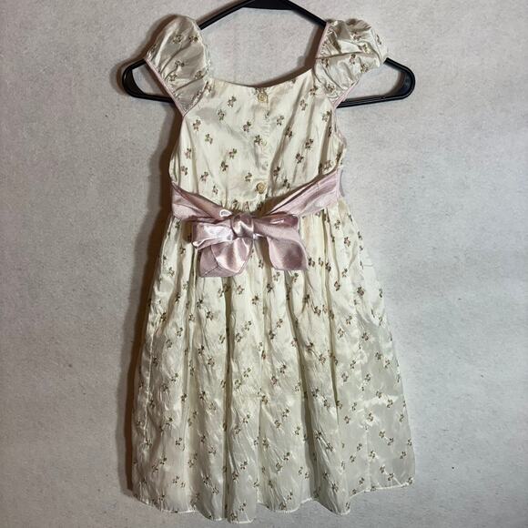 Perfectly Dressed Girls Size 5 Embroidered Fit & Flair Pink/White Dress - Picture 2 of 5